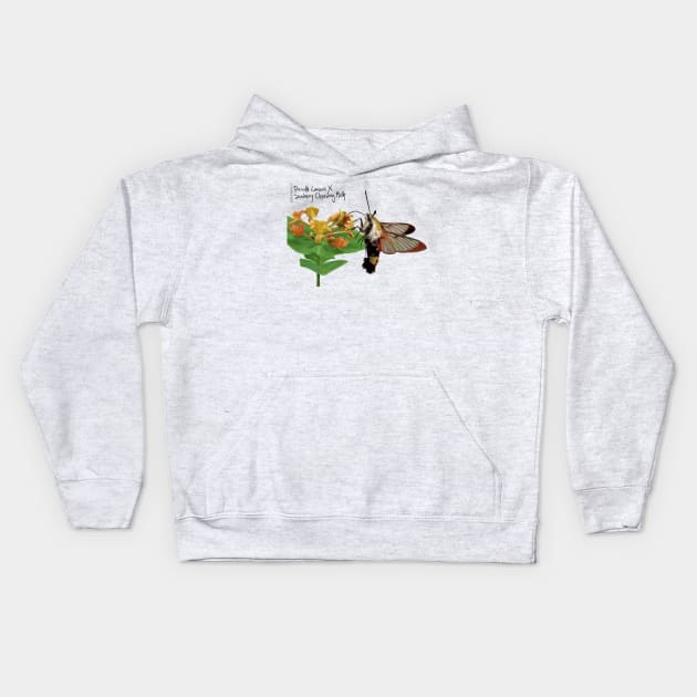 Snowberry Clearwing X Diervilla Lonicera Kids Hoodie by PollinateBarrie